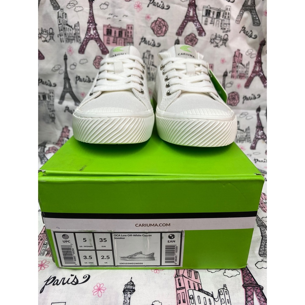 Cariuma OCA Low Off-White Canvas Sneaker Women 5 Men 3.5 100103W01W050 NEW